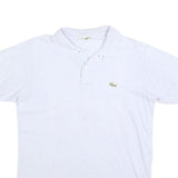 LACOSTE Mens White Short Sleeve Polo Shirt M Cotton Blend Casual Classic