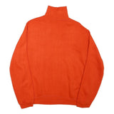 Mens Orange Sweatshirt Roll Neck S Plain Pullover Polyester Blend Casual Wear