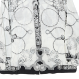 Womens Black & White Patterned Shirt XL Vintage Style Long Sleeve Button