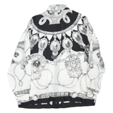 Womens Black & White Patterned Shirt XL Vintage Style Long Sleeve Button