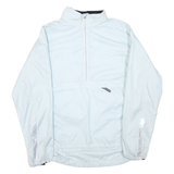 NIKE Womens White Light Blue Zip Track Jacket L Polyester Blend Sportswear