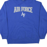 CAMPUS DRIVE Mens Blue Air Force Pullover Hoodie L Cotton Blend