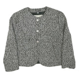 NORUND LIFE Womens Grey Wool Blend Button Jacket M Classic Plain Stylish Warm