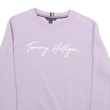 TOMMY HILFIGER Womens Lilac Sweatshirt S Casual Cotton Blend Crew Neck Pullover