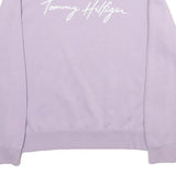 TOMMY HILFIGER Womens Lilac Sweatshirt S Casual Cotton Blend Crew Neck Pullover