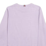 TOMMY HILFIGER Womens Lilac Sweatshirt S Casual Cotton Blend Crew Neck Pullover