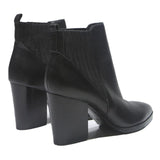 MARC FISHER Womens Black Leather Ankle Boots UK 4 Stylish Comfort Block Heel