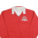 DODGER Mens Red Cardinals 1/4 Zip L Sweatshirt Cotton Blend Pullover Casual