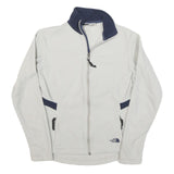 THE NORTH FACE Womens White & Navy Zip Jacket M Polyester Blend Plain Outdoor