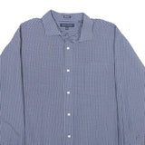 TOMMY HILFIGER Mens Blue Check Shirt XL Classic Cotton Long Sleeve Button
