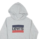 LEVI'S Mens Grey Hoodie M Cotton Blend Pullover Hooded Sweatshirt Casual