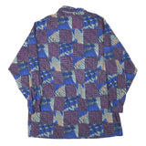 Womens Blue Purple Polyester Blend Printed Jacket XL Zip Lightweight Patterned