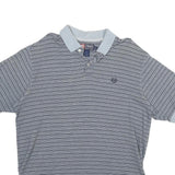 CHAPS Mens Blue Striped Short Sleeve Polo Shirt XL Cotton Casual Summer