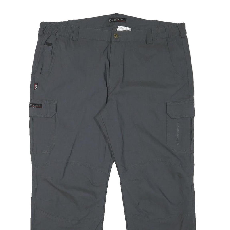 EDMONTE Mens Grey Polyester Blend Regular Fit Straight Leg Trousers W40 L27