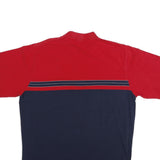 POLO RALPH LAUREN Mens Red & Navy Short Sleeve Plain L Cotton Blend Polo Shirt