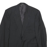 PIATTELLI Mens Black Wool Tailored Jacket XL Button Classic Formal Blazer