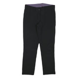 CRANE Womens Black Slim Trousers W29 L25 Polyester Blend Zip Plain Regular