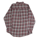 RED HEAD Mens Maroon & White Check Shirt XL Cotton Blend Casual Button Down