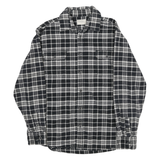 JACHS Mens Black & White Check Shirt L Cotton Long Sleeve Button Closure Casual