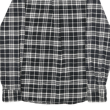 JACHS Mens Black & White Check Shirt L Cotton Long Sleeve Button Closure Casual