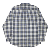 TOMMY HILFIGER Mens Blue & White Check Shirt L Cotton Blend Button Down Relaxed