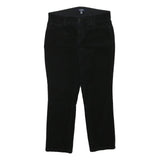 CHAPS Womens Cotton Blend Black Slim Tapered Trousers W30 L26