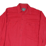 WOOLRICH Mens Red Cotton Blend Shirt XL Casual Button Up Pocketed