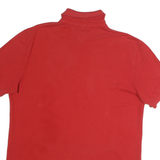 TOMMY HILFIGER Mens Red Short Sleeve Plain M Cotton Polo Shirt Classic Fit