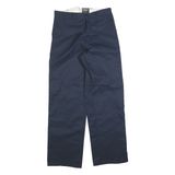 DICKIES Mens Cotton Blend Navy Regular Fit Straight Leg Trousers W32 L32