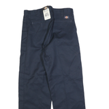 DICKIES Mens Cotton Blend Navy Regular Fit Straight Leg Trousers W32 L32