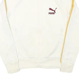 PUMA Mens White & Yellow Sports Logo Zip Jacket S Polyester Blend Track