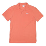 REEBOK Mens Coral Orange Polo Shirt M Cotton Blend Short Sleeve Plain Casual