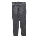 LEVI'S 721 Womens Jeans Black Slim Skinny Denim Medium W30 L30 Ripped Detail