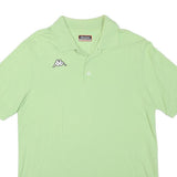 KAPPA Mens Light Green Short Sleeve Plain Polo Shirt L Logo Cotton Blend