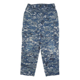 Mens Regular Fit Blue Digital Camo Cotton Blend Trousers W30 L30 Cargo Style