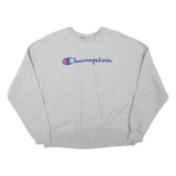 CHAMPION Womens Grey Cotton Blend Crew Neck L Sweatshirt Logo Casual