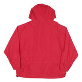 LL BEAN Mens Red Nylon Pullover Jacket XL Lightweight Hooded Outdoor Zip