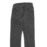LEVI'S 505 Mens Jeans Black Regular Straight Denim Medium W26 L31 Frayed Hem