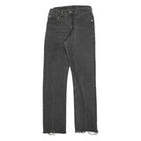LEVI'S 505 Mens Jeans Black Regular Straight Denim Medium W26 L31 Frayed Hem