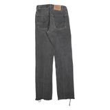 LEVI'S 505 Mens Jeans Black Regular Straight Denim Medium W26 L31 Frayed Hem
