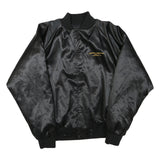 AUBURN SPORTSWEAR Mens Black Satin Bomber Jacket XL Polyester Blend Labourers