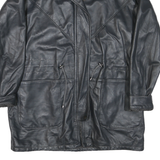 Mens Black Leather Classic Jacket XS Leather Zip Plain Stylish Lightweight