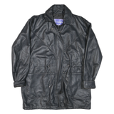 Mens Black Leather Classic Jacket XS Leather Zip Plain Stylish Lightweight