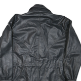 Mens Black Leather Classic Jacket XS Leather Zip Plain Stylish Lightweight