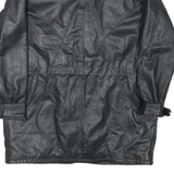 Mens Black Leather Classic Jacket XS Leather Zip Plain Stylish Lightweight