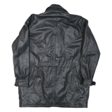 Mens Black Leather Classic Jacket XS Leather Zip Plain Stylish Lightweight