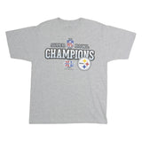 REEBOK Mens Grey NFL Super Bowl Champions Graphic T-Shirt M Crew Neck Short
