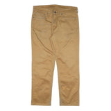 LEVI'S Mens Cotton Blend Beige Regular Straight Trousers W34 L29 Casual Zip