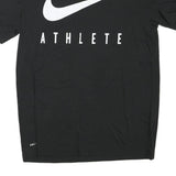 NIKE Mens Black Athlete T-Shirt M Short Sleeve Crew Neck Cotton Blend Graphic