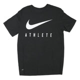 NIKE Mens Black Athlete T-Shirt M Short Sleeve Crew Neck Cotton Blend Graphic